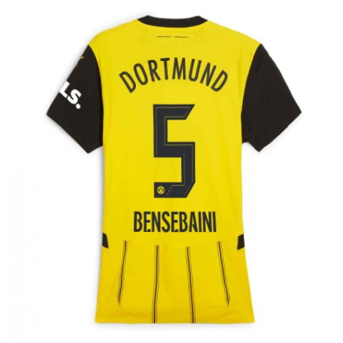 Fotballdrakt Dame Borussia Dortmund Ramy Bensebaini #5 Hjemmedrakt 2024-25 Kortermet